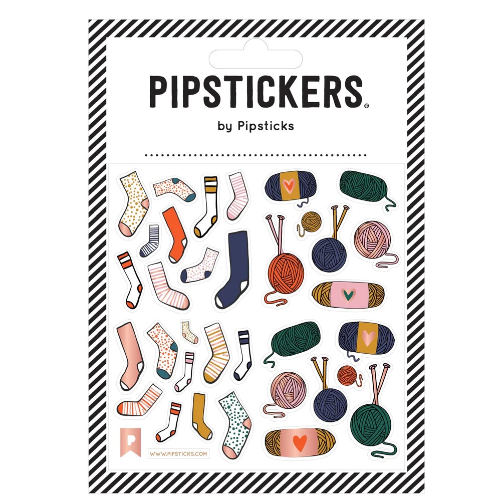 Pipstickers, 4"x4", Stickers, Knit Your Socks Off